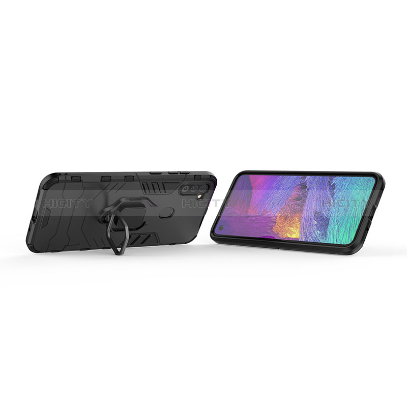 Custodia Silicone e Plastica Opaca Cover con Magnetico Anello Supporto KC1 per Samsung Galaxy A11