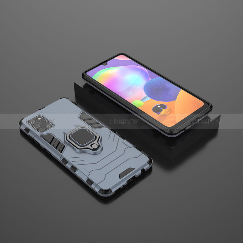 Custodia Silicone e Plastica Opaca Cover con Magnetico Anello Supporto KC1 per Samsung Galaxy A31