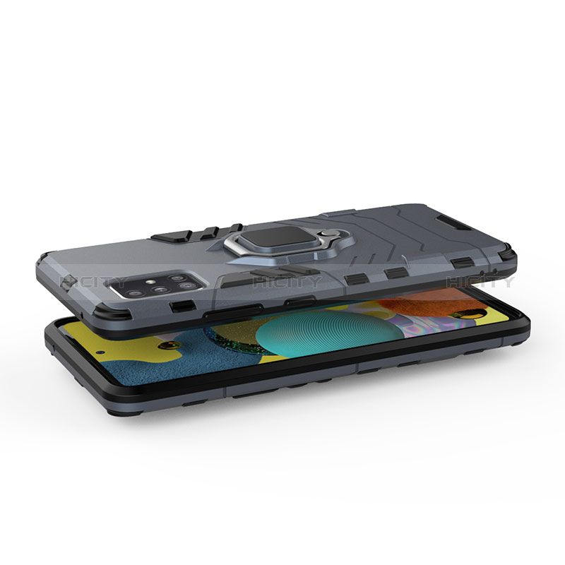 Custodia Silicone e Plastica Opaca Cover con Magnetico Anello Supporto KC1 per Samsung Galaxy A51 4G