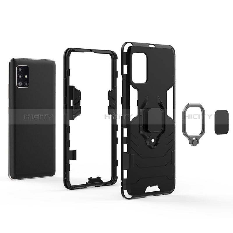 Custodia Silicone e Plastica Opaca Cover con Magnetico Anello Supporto KC1 per Samsung Galaxy A51 5G