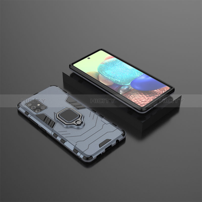 Custodia Silicone e Plastica Opaca Cover con Magnetico Anello Supporto KC1 per Samsung Galaxy A71 4G A715