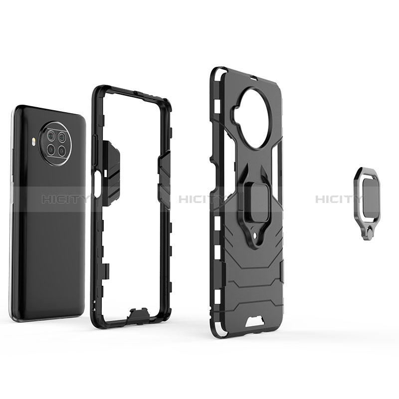 Custodia Silicone e Plastica Opaca Cover con Magnetico Anello Supporto KC1 per Xiaomi Mi 10i 5G