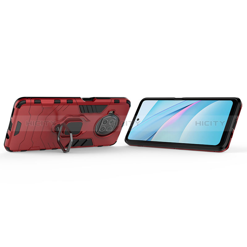 Custodia Silicone e Plastica Opaca Cover con Magnetico Anello Supporto KC1 per Xiaomi Mi 10i 5G