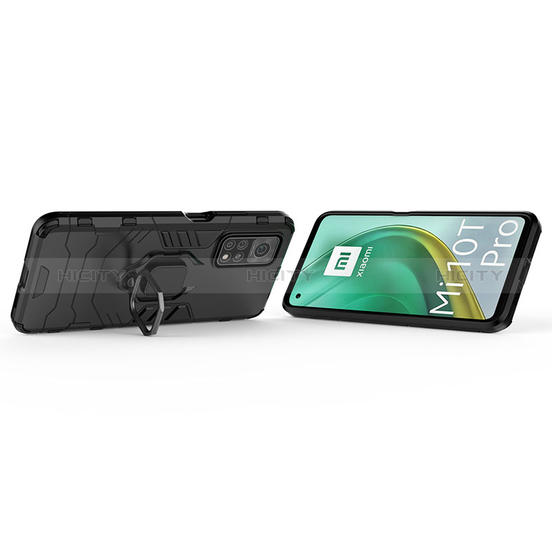 Custodia Silicone e Plastica Opaca Cover con Magnetico Anello Supporto KC1 per Xiaomi Mi 10T 5G