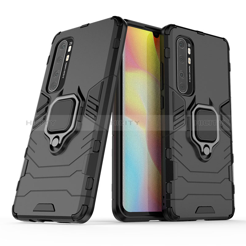 Custodia Silicone e Plastica Opaca Cover con Magnetico Anello Supporto KC1 per Xiaomi Mi Note 10 Lite