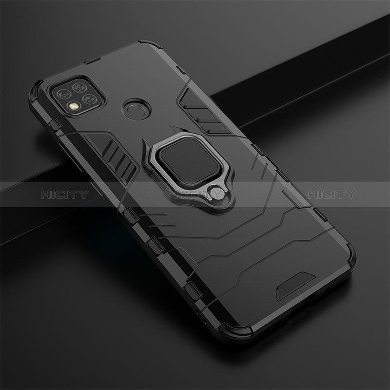 Custodia Silicone e Plastica Opaca Cover con Magnetico Anello Supporto KC1 per Xiaomi POCO C31