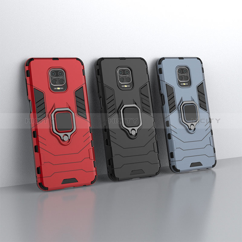 Custodia Silicone e Plastica Opaca Cover con Magnetico Anello Supporto KC1 per Xiaomi Poco M2 Pro