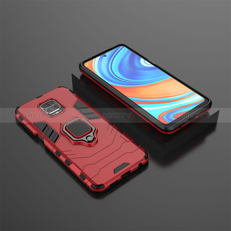 Custodia Silicone e Plastica Opaca Cover con Magnetico Anello Supporto KC1 per Xiaomi Poco M2 Pro