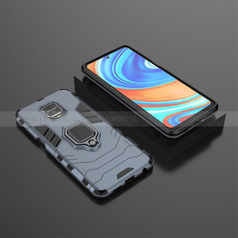 Custodia Silicone e Plastica Opaca Cover con Magnetico Anello Supporto KC1 per Xiaomi Poco M2 Pro