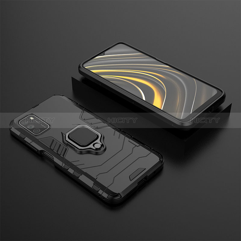 Custodia Silicone e Plastica Opaca Cover con Magnetico Anello Supporto KC1 per Xiaomi Poco M3