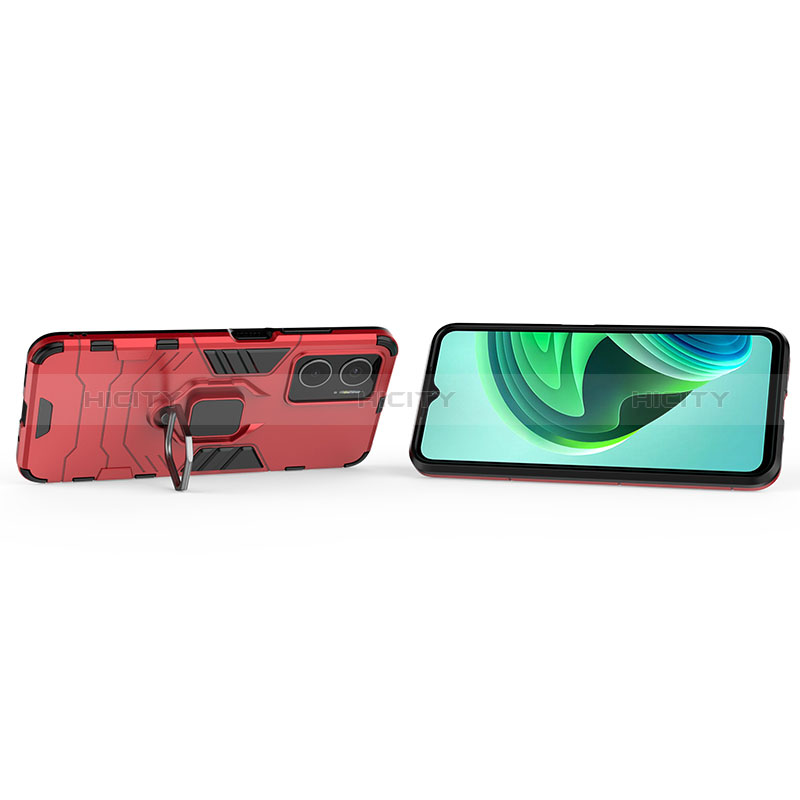 Custodia Silicone e Plastica Opaca Cover con Magnetico Anello Supporto KC1 per Xiaomi Redmi 10 5G