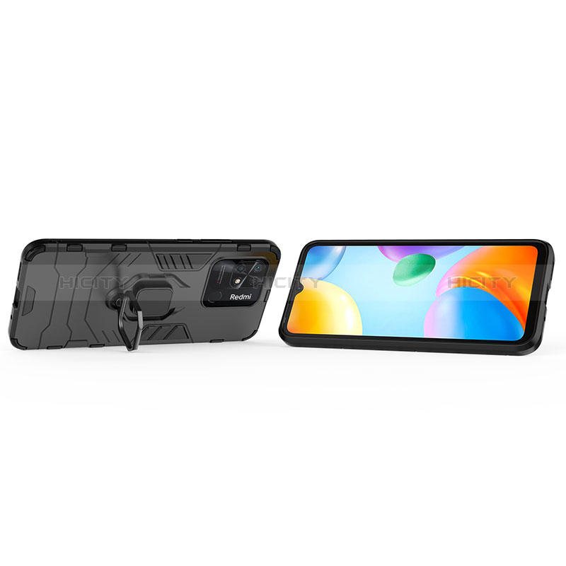 Custodia Silicone e Plastica Opaca Cover con Magnetico Anello Supporto KC1 per Xiaomi Redmi 10 Power