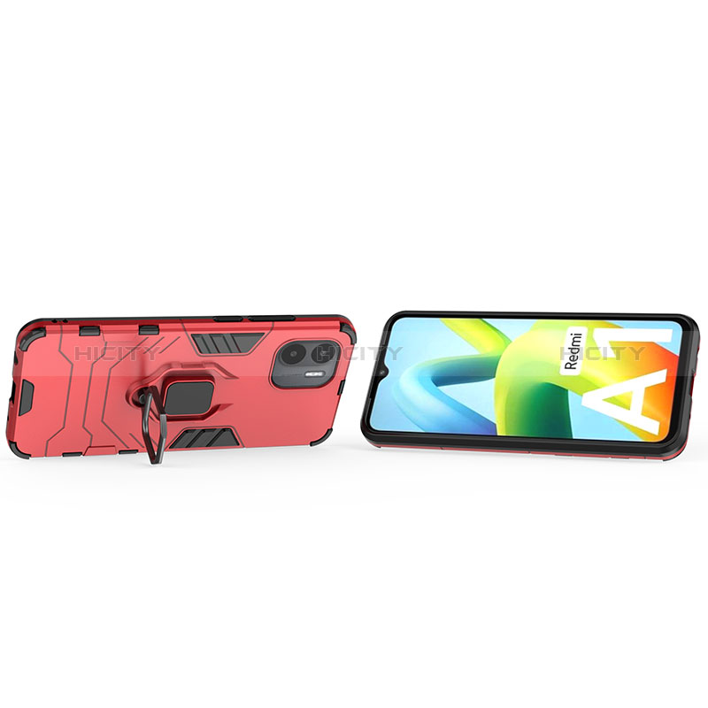 Custodia Silicone e Plastica Opaca Cover con Magnetico Anello Supporto KC1 per Xiaomi Redmi A1