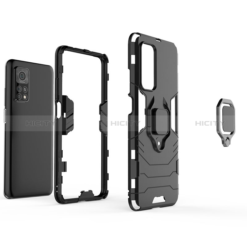 Custodia Silicone e Plastica Opaca Cover con Magnetico Anello Supporto KC1 per Xiaomi Redmi K30S 5G