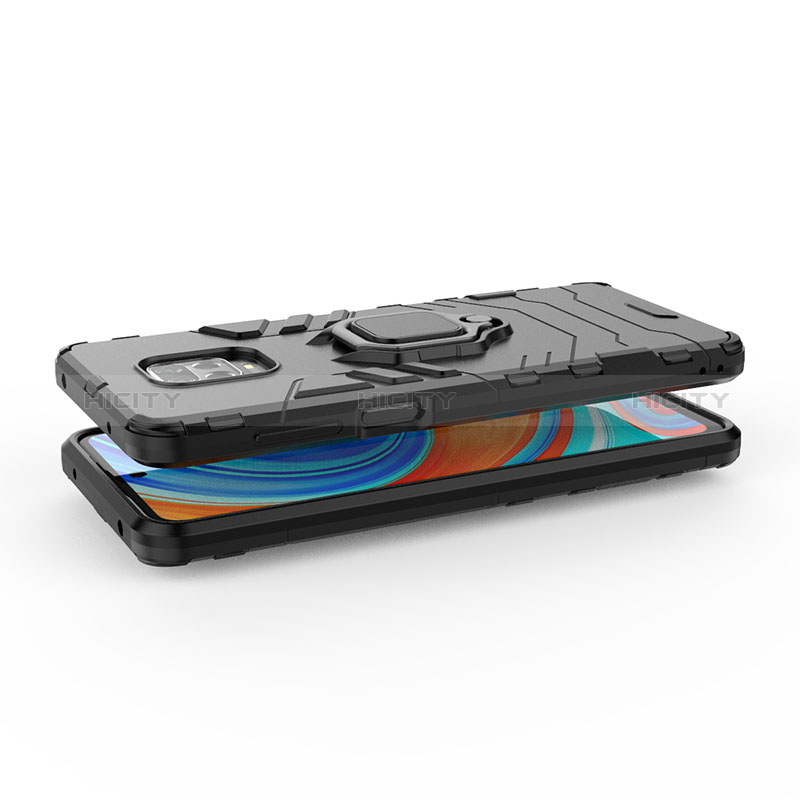 Custodia Silicone e Plastica Opaca Cover con Magnetico Anello Supporto KC1 per Xiaomi Redmi Note 9 Pro