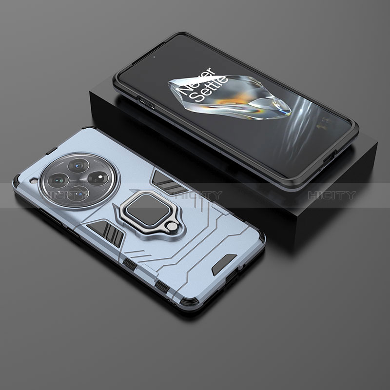 Custodia Silicone e Plastica Opaca Cover con Magnetico Anello Supporto KC2 per OnePlus 12 5G