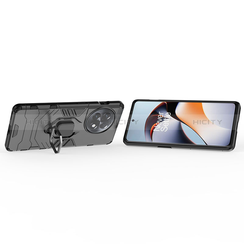 Custodia Silicone e Plastica Opaca Cover con Magnetico Anello Supporto KC2 per OnePlus Ace 2 5G