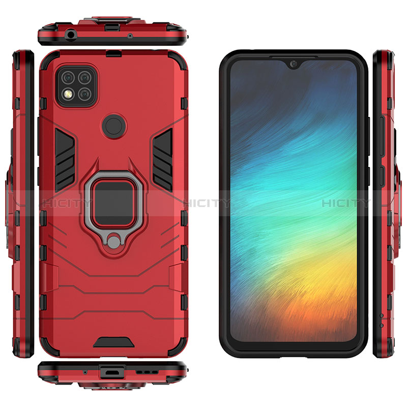 Custodia Silicone e Plastica Opaca Cover con Magnetico Anello Supporto KC2 per Xiaomi POCO C31