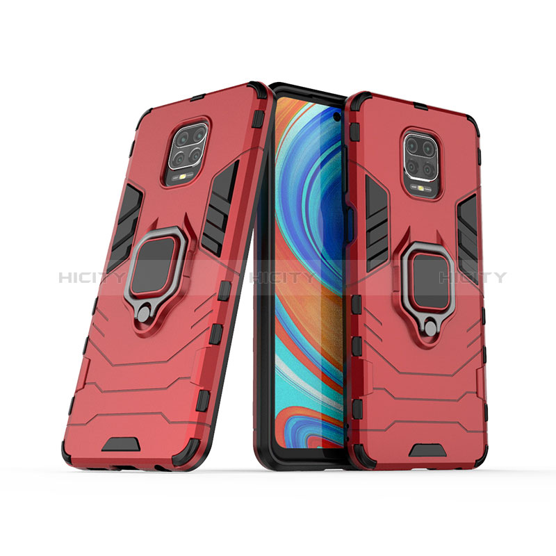 Custodia Silicone e Plastica Opaca Cover con Magnetico Anello Supporto KC2 per Xiaomi Poco M2 Pro