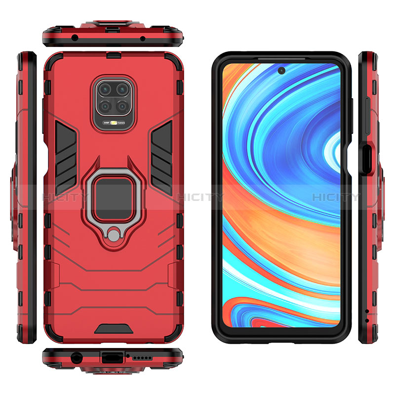 Custodia Silicone e Plastica Opaca Cover con Magnetico Anello Supporto KC2 per Xiaomi Poco M2 Pro