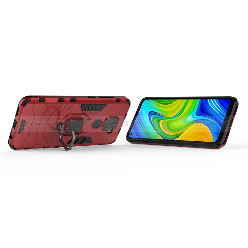 Custodia Silicone e Plastica Opaca Cover con Magnetico Anello Supporto KC2 per Xiaomi Redmi 10X 4G