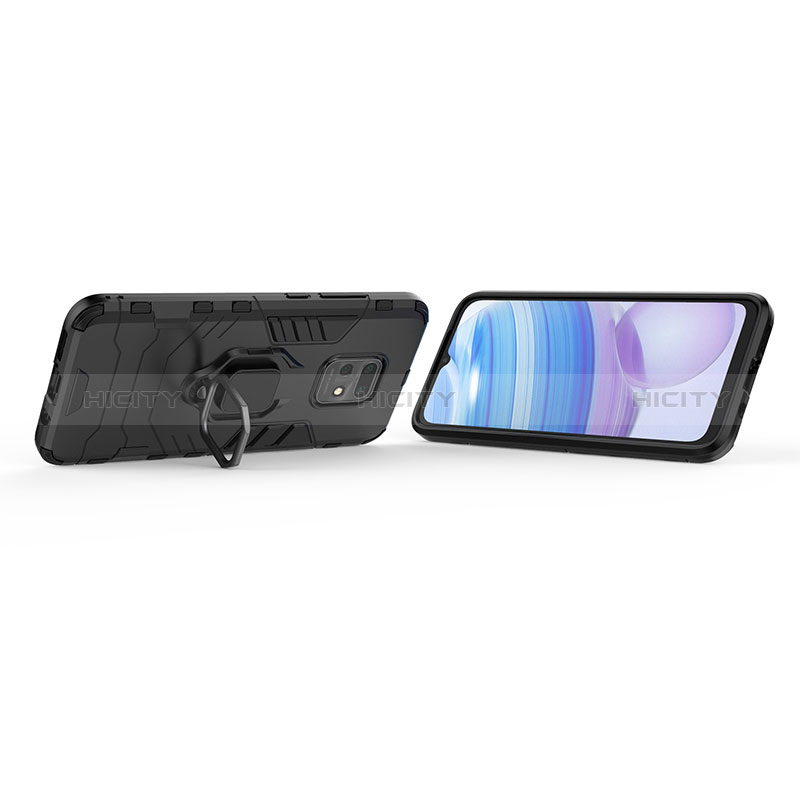 Custodia Silicone e Plastica Opaca Cover con Magnetico Anello Supporto KC2 per Xiaomi Redmi 10X 5G