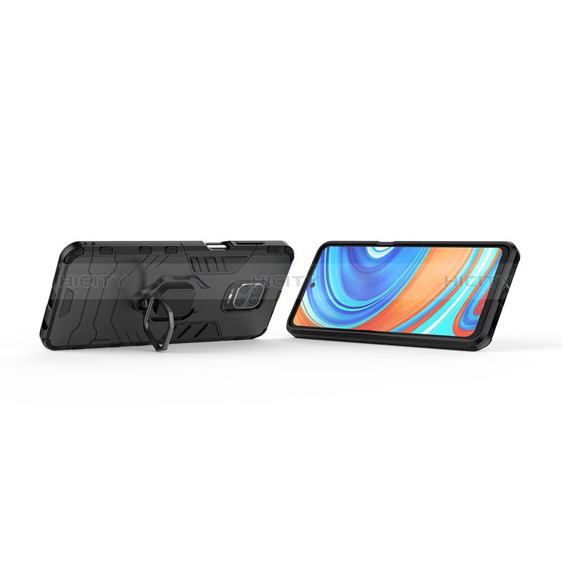 Custodia Silicone e Plastica Opaca Cover con Magnetico Anello Supporto KC2 per Xiaomi Redmi Note 9 Pro