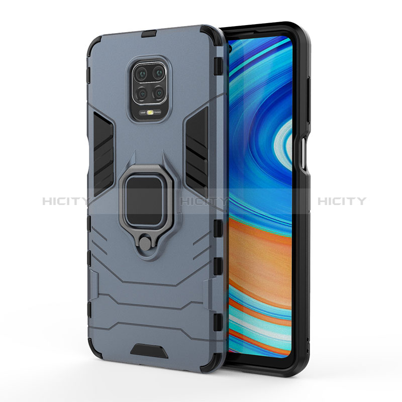 Custodia Silicone e Plastica Opaca Cover con Magnetico Anello Supporto KC2 per Xiaomi Redmi Note 9 Pro Max