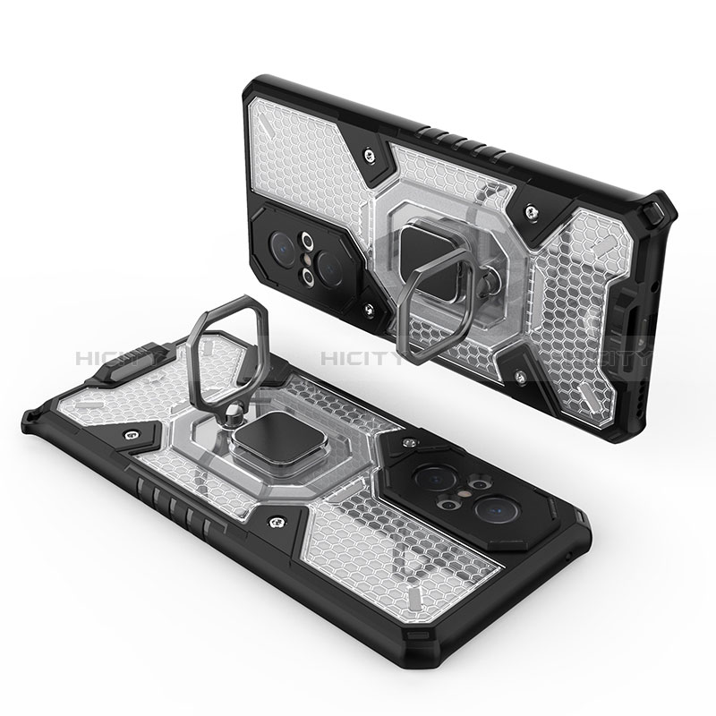 Custodia Silicone e Plastica Opaca Cover con Magnetico Anello Supporto KC3 per Huawei Nova 9 SE