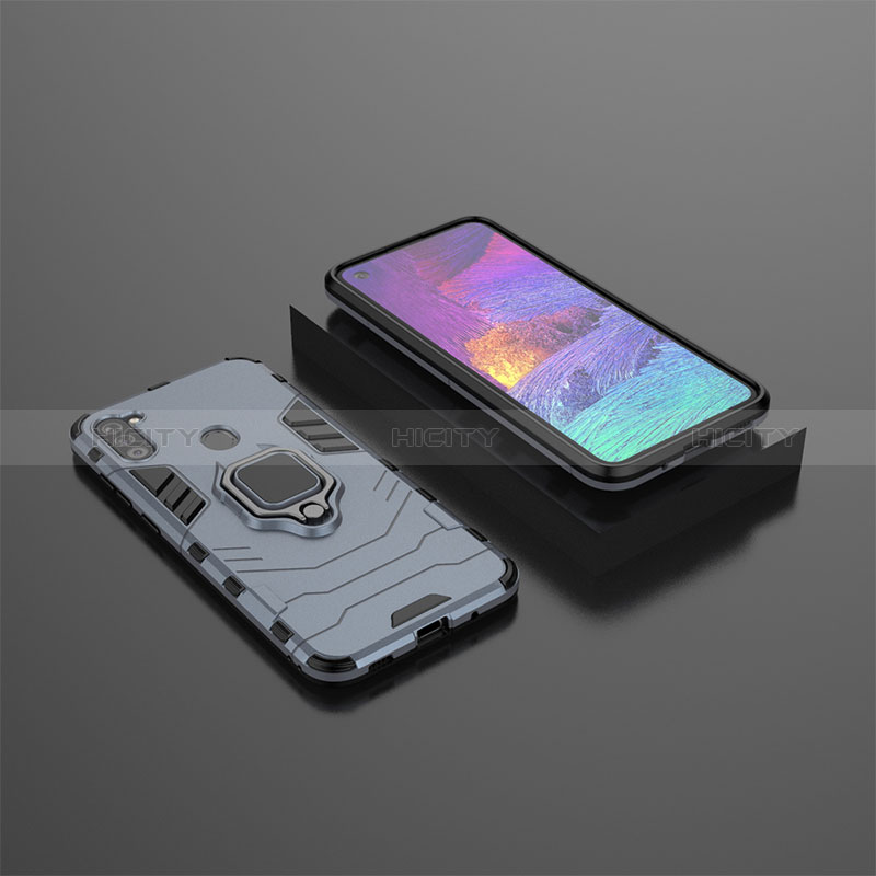Custodia Silicone e Plastica Opaca Cover con Magnetico Anello Supporto KC3 per Samsung Galaxy A11