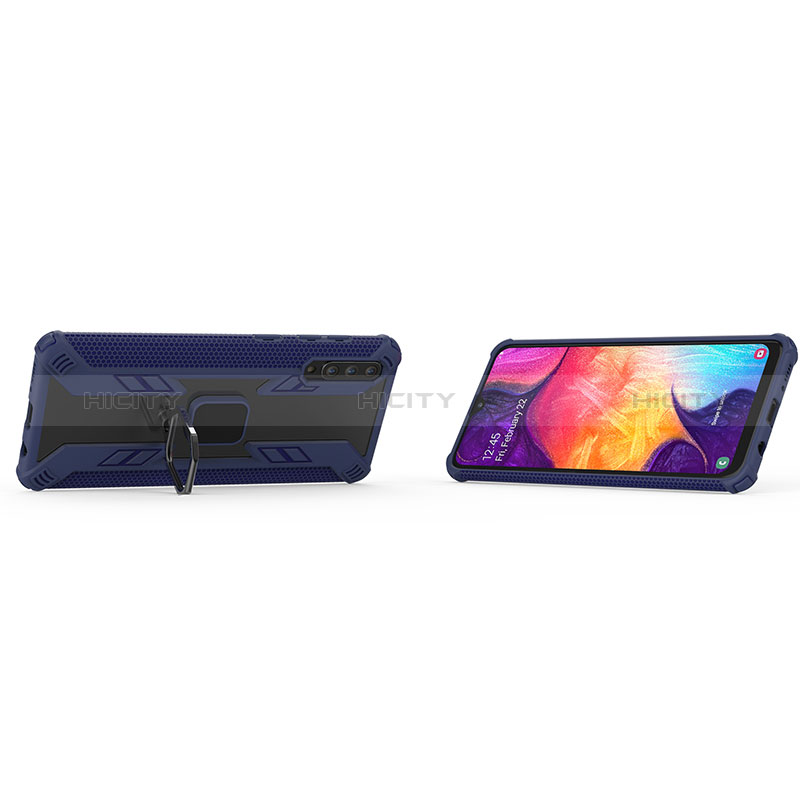 Custodia Silicone e Plastica Opaca Cover con Magnetico Anello Supporto KC3 per Samsung Galaxy A30S