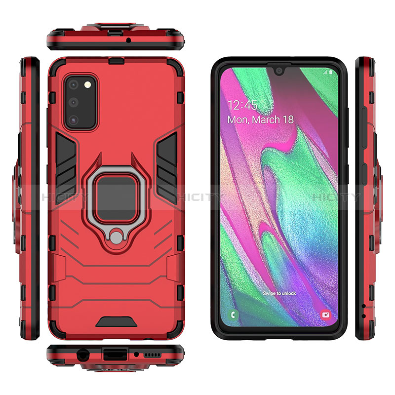 Custodia Silicone e Plastica Opaca Cover con Magnetico Anello Supporto KC3 per Samsung Galaxy A41