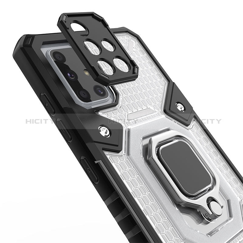 Custodia Silicone e Plastica Opaca Cover con Magnetico Anello Supporto KC3 per Samsung Galaxy A71 4G A715