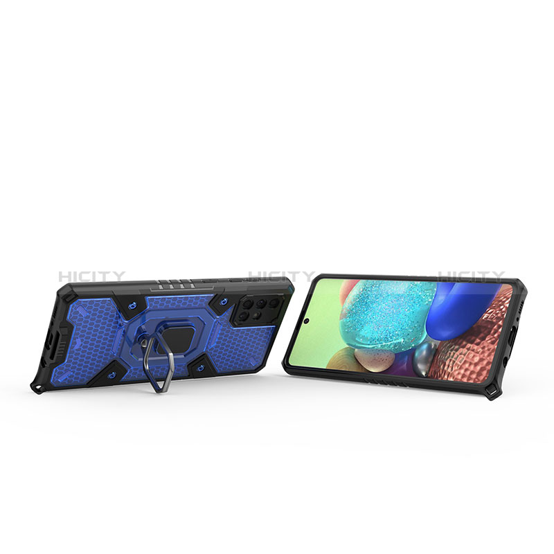 Custodia Silicone e Plastica Opaca Cover con Magnetico Anello Supporto KC3 per Samsung Galaxy A71 4G A715