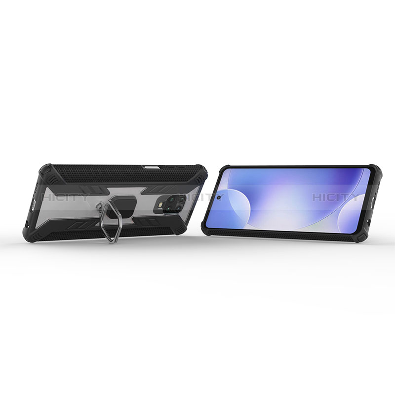 Custodia Silicone e Plastica Opaca Cover con Magnetico Anello Supporto KC3 per Xiaomi Poco M2 Pro
