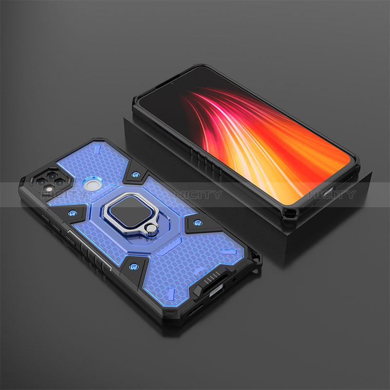 Custodia Silicone e Plastica Opaca Cover con Magnetico Anello Supporto KC3 per Xiaomi Redmi 9C NFC