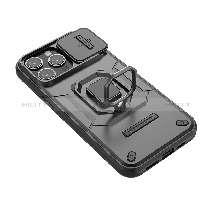 Custodia Silicone e Plastica Opaca Cover con Magnetico Anello Supporto KC4 per Apple iPhone 13 Pro