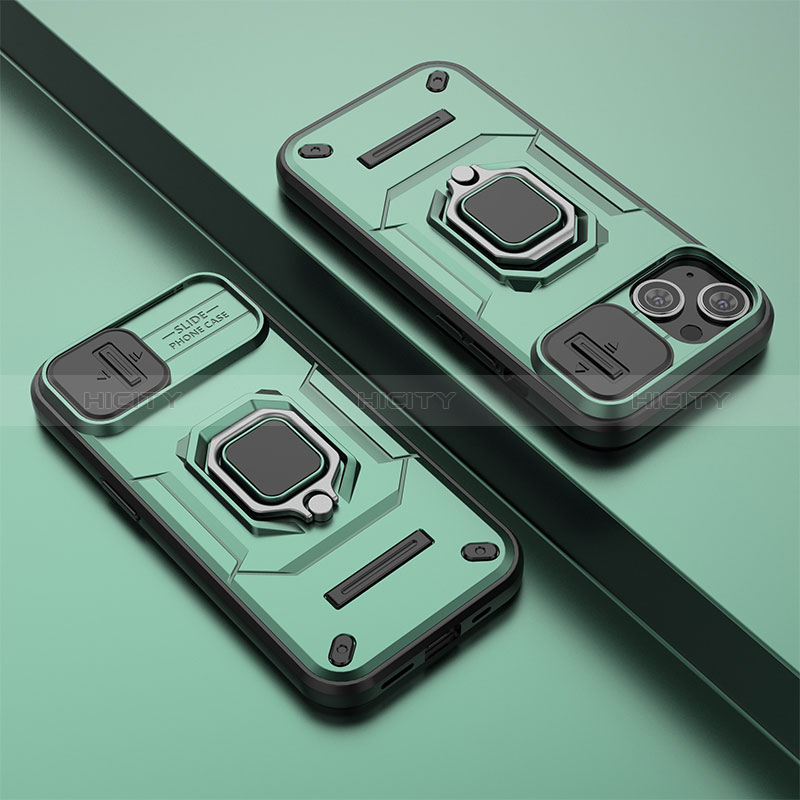 Custodia Silicone e Plastica Opaca Cover con Magnetico Anello Supporto KC4 per Apple iPhone 14 Plus