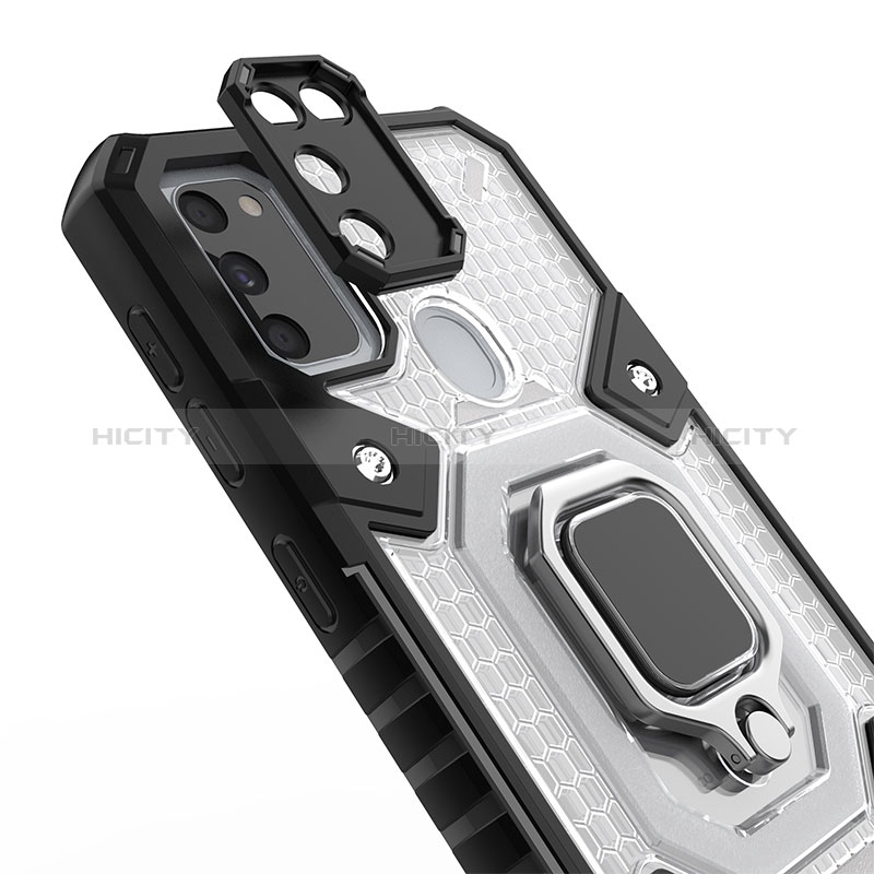 Custodia Silicone e Plastica Opaca Cover con Magnetico Anello Supporto KC4 per Samsung Galaxy M30s