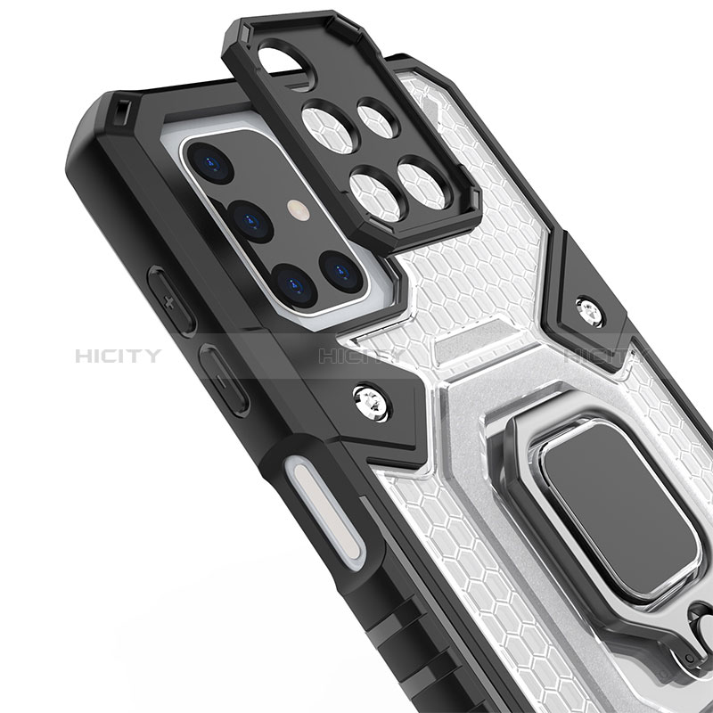 Custodia Silicone e Plastica Opaca Cover con Magnetico Anello Supporto KC5 per Samsung Galaxy M51
