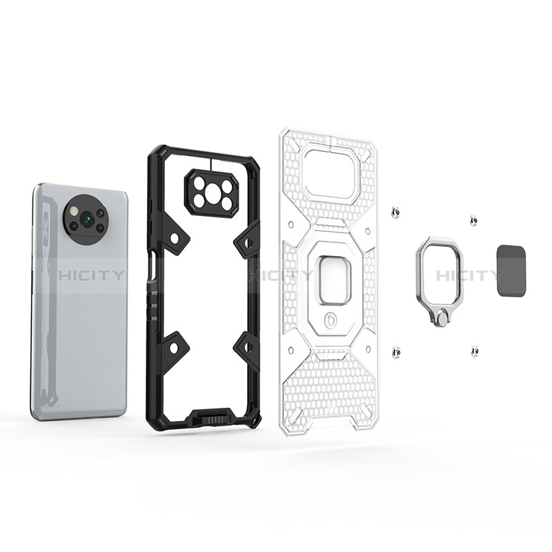 Custodia Silicone e Plastica Opaca Cover con Magnetico Anello Supporto KC5 per Xiaomi Poco X3 Pro