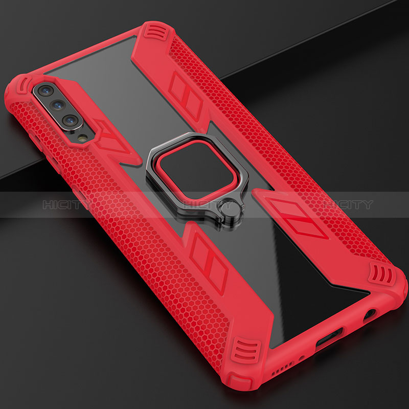 Custodia Silicone e Plastica Opaca Cover con Magnetico Anello Supporto KC6 per Samsung Galaxy A50