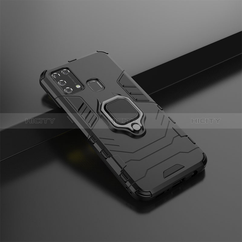 Custodia Silicone e Plastica Opaca Cover con Magnetico Anello Supporto KC6 per Samsung Galaxy M31