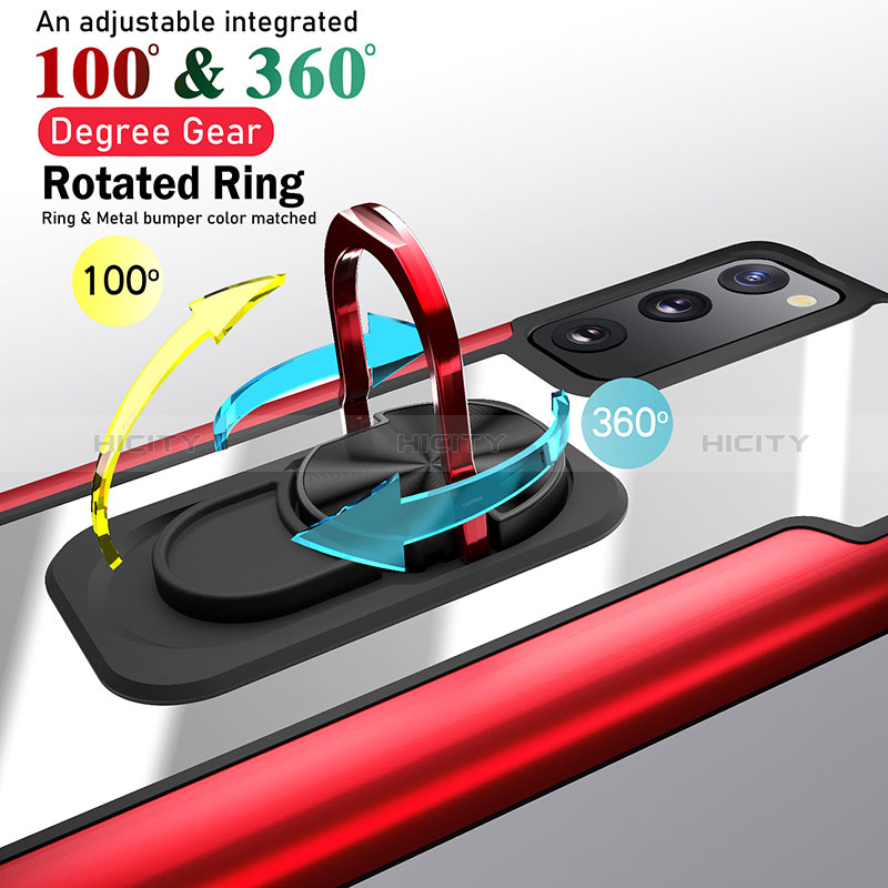 Custodia Silicone e Plastica Opaca Cover con Magnetico Anello Supporto LK1 per Samsung Galaxy S20 FE (2022) 5G