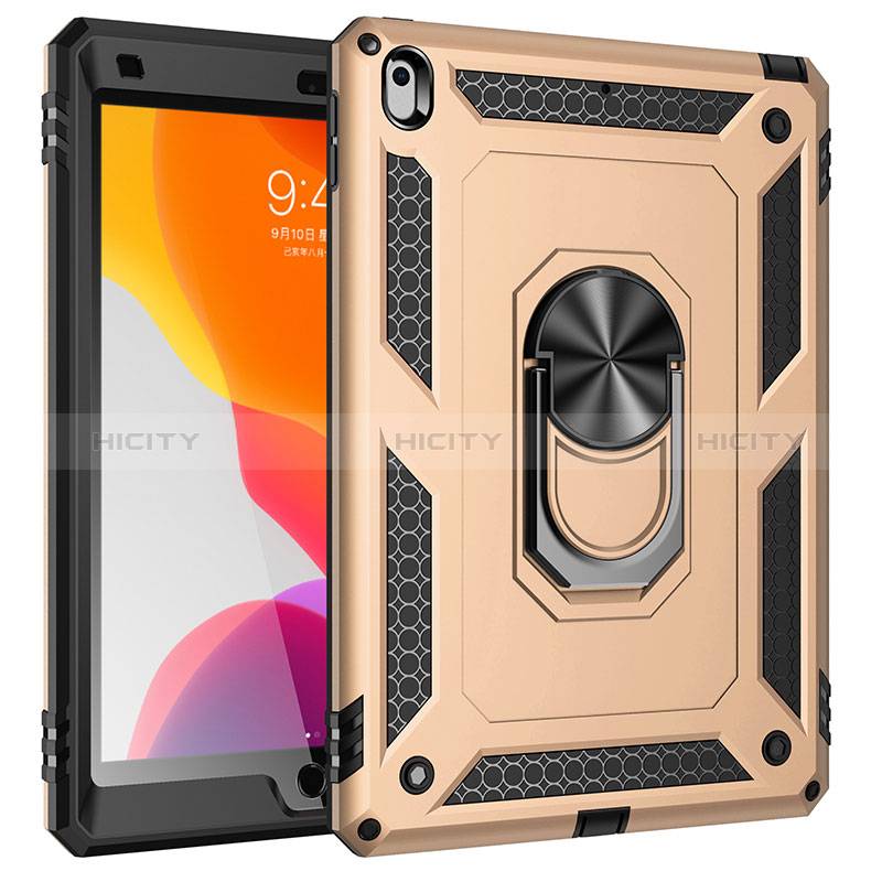 Custodia Silicone e Plastica Opaca Cover con Magnetico Anello Supporto MQ1 per Apple iPad 10.2 (2019) Oro