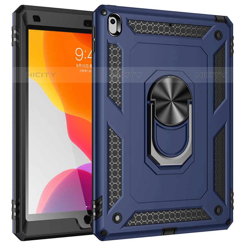 Custodia Silicone e Plastica Opaca Cover con Magnetico Anello Supporto MQ1 per Apple iPad 10.2 (2020) Blu