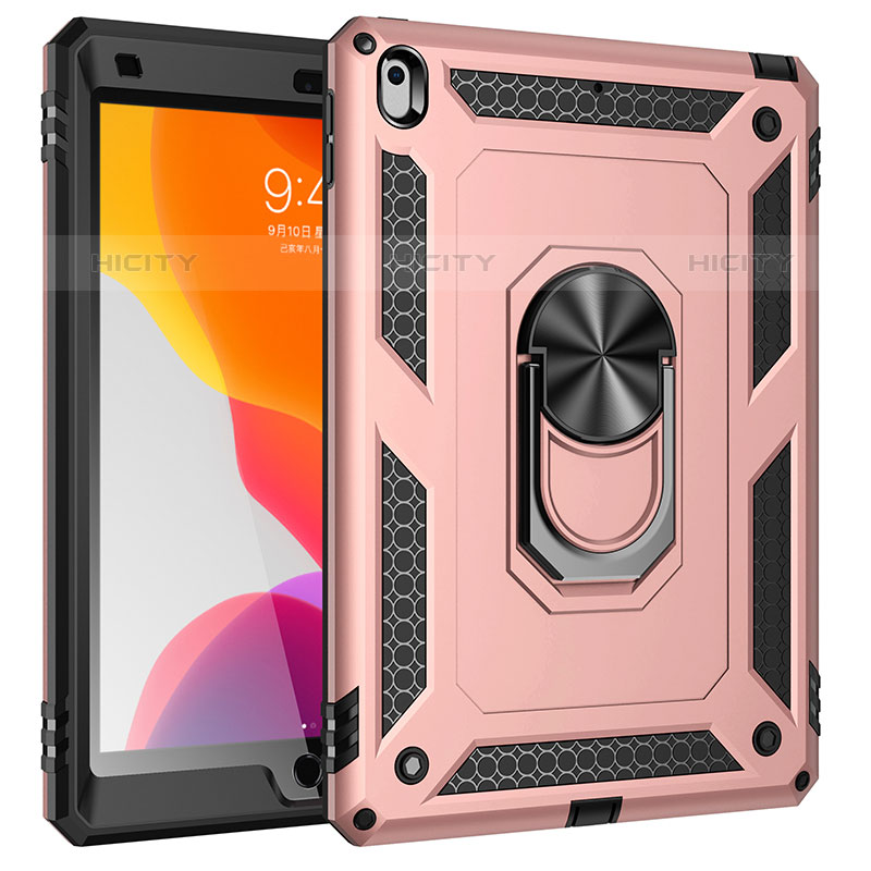 Custodia Silicone e Plastica Opaca Cover con Magnetico Anello Supporto MQ1 per Apple iPad 10.2 (2020) Oro Rosa