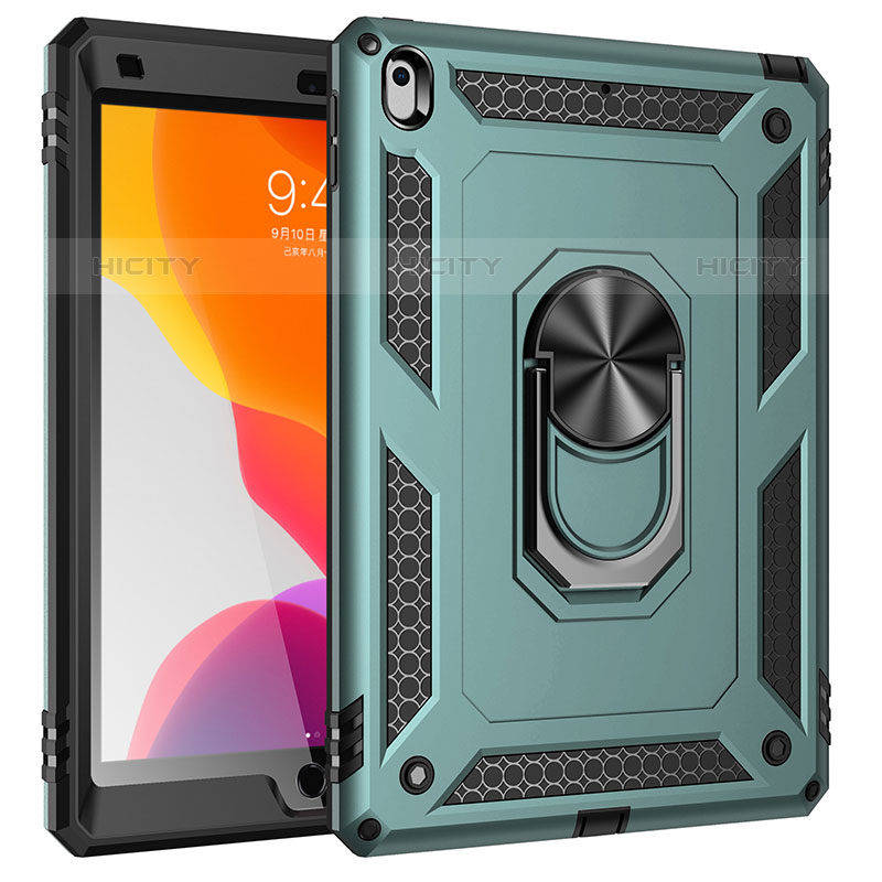Custodia Silicone e Plastica Opaca Cover con Magnetico Anello Supporto MQ1 per Apple iPad 10.2 (2020) Verde