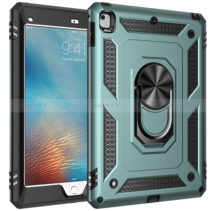 Custodia Silicone e Plastica Opaca Cover con Magnetico Anello Supporto MQ1 per Apple iPad Air Verde