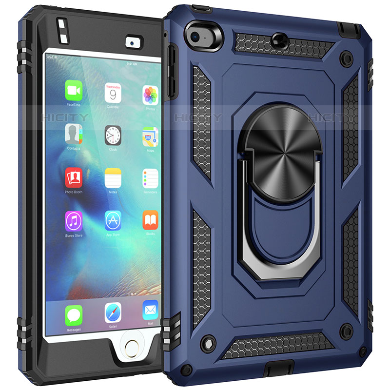 Custodia Silicone e Plastica Opaca Cover con Magnetico Anello Supporto MQ1 per Apple iPad Mini 4